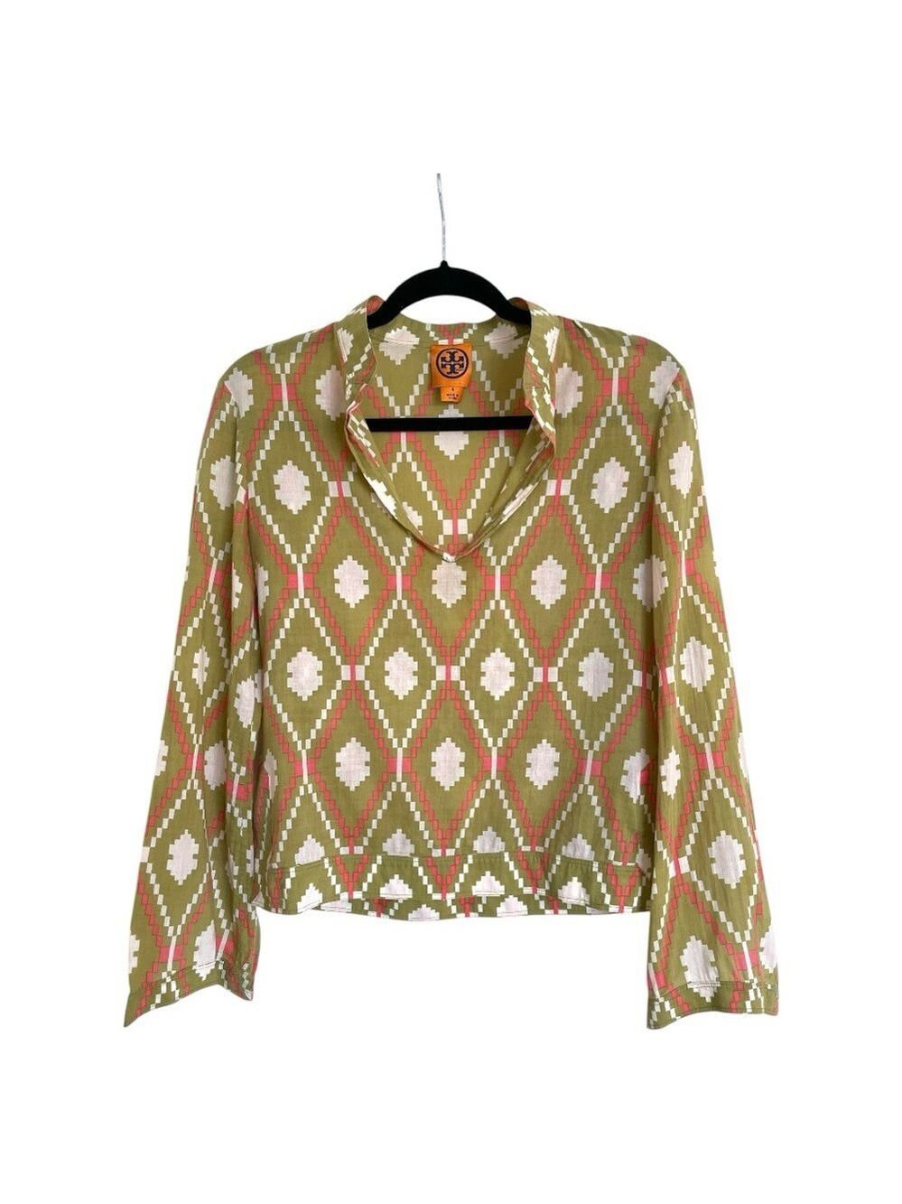 Tory Burch Stephanie Geometric Aztec Print Tunic Size 4